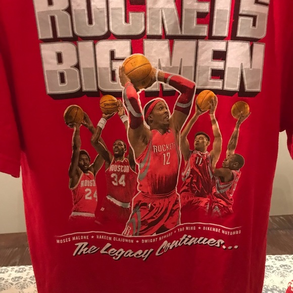 Houston Rockets 🚀 retro starting line up BIG MEN tshirt great condition - Picture 3 of 3